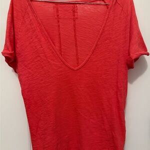 We The Free Women's Red V-Neck Top